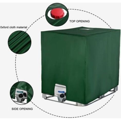 Couvercle IBC - Protection Anti-UV Anti-Poussière pour Réservoir 1000 L - Bâche de Couverture avec Cordon de Serrage - 1 Pièce (1/4)