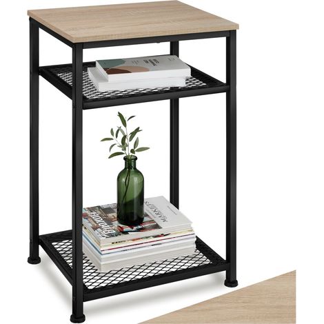 Table d'appoint 45,5 x 36 75,5 cm en panneau de fibres bois clair (1/5)