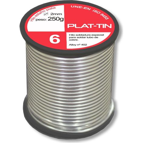 Hilo de soldar estaño plata sin plomo 6% 250 gr