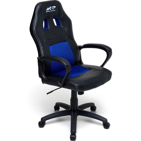 Sedia da Gaming Ergonomica 62x60x113 cm in Similpelle Nero e Blu