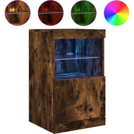 Maison Exclusive - Credenza con Luci LED Rovere Fumo 41x37x67 cm