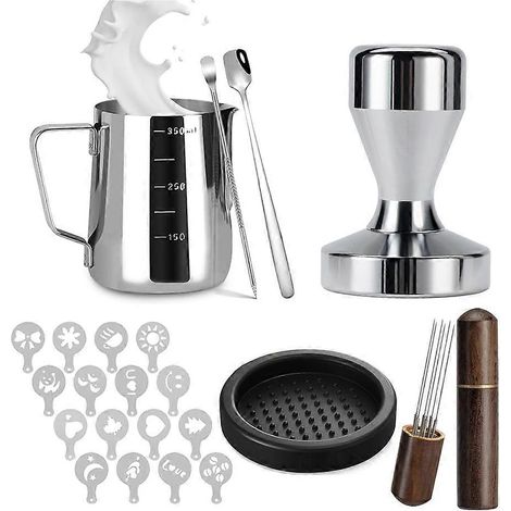 51mm tasseur espresso ensemble espresso kit Including tasseur café lait Frothing pichet WDT outil tasseur espresso tapis (1/5)