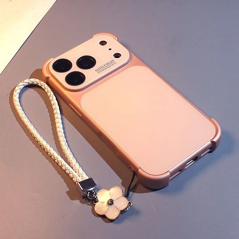(iPhone 13 Or) Coque de téléphone avec cadre électroplaqué aux quatre coins, protection de l'objectif, antichoc.