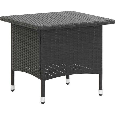 vidaXL Table à thé Noir 50x50x47 cm Résine tressée (1/5)
