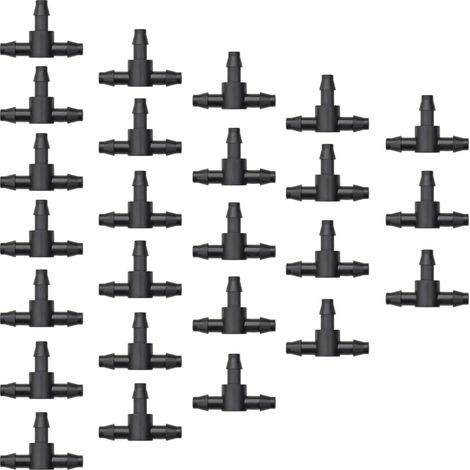 Raccordi a T per irrigazione a goccia per tubi da 4 mm/7 mm – 100 pezzi (1/3)