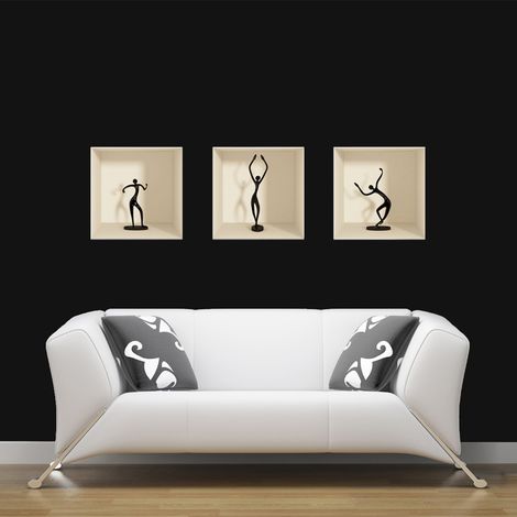 Sticker effet 3D figurines danseuses 30 x 90 cm (1/3)
