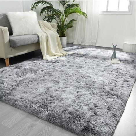 BelleRise - Tapis shaggy lavable 200x300 cm - Antidérapant en fibres de polypropylène - Doux et moelleux pour salon, chambre, couloir - Gris (1/4)