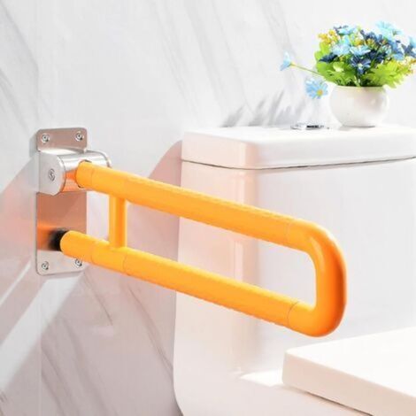 Klappbare und drehbare Toilettenrampe – Geeignet für Schwangere und ältere Menschen mit eingeschränkter Mobilität – Gelb – 60 cm – Crezuo