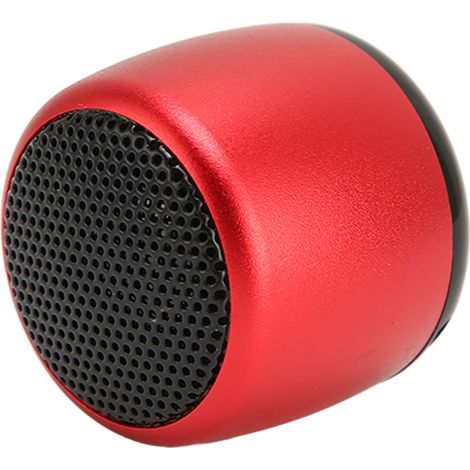 Mini enceinte Bluetooth rouge avec caisson de basses puissant, rechargeable par USB et portable en métal pour téléphone et tablette. Compatible avec téléphones et tablettes. (1/4)