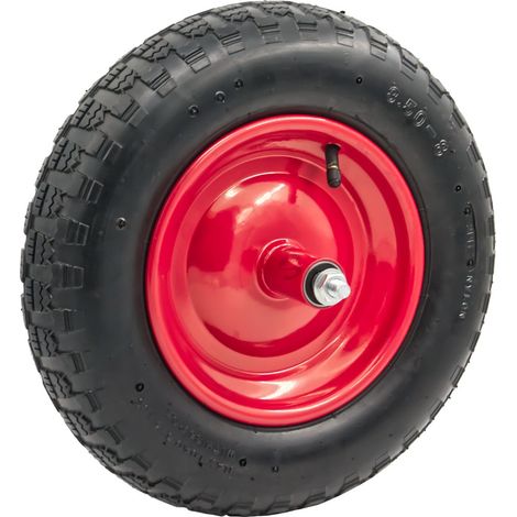 STI Ruota 3.5-8 Ø 360mm Gomma Pneumatica per Carriola compreso asse 210mm x 12mm