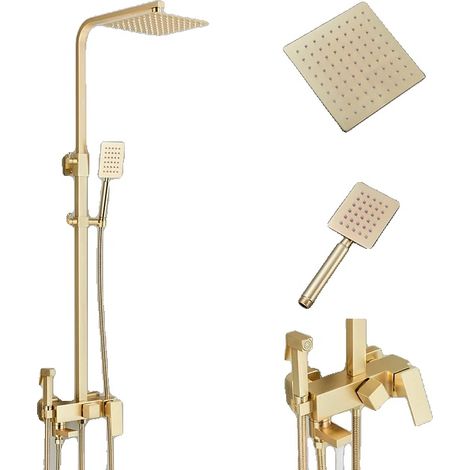 Robinet de douche, laiton et acier inoxydable, installation murale, Modèle A 8 pouces (1/2)