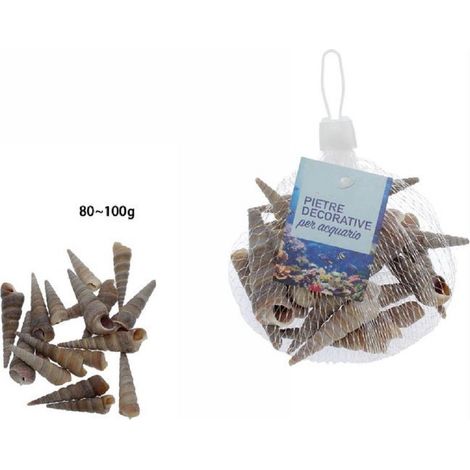 TrAdE Shop Traesio - Sacchetto Conchiglie Di Mare Spirale Decorazione Per Acquario Da 80-100gr 70281 -