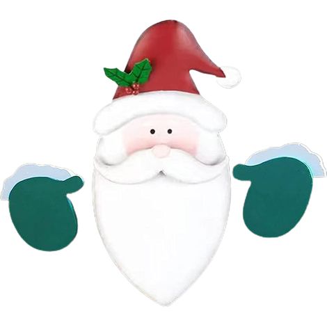 Décoration de Noël Extérieure - Père Noël et Bonhomme de Neige pour Clôture de Jardin - Ornement à Suspendre pour les Fêtes (1/5)