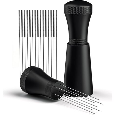 17 Aiguille à café, Distributeur amovible, Acier inoxydable 0,35 mm, Surface antidérapante, Pour porte-filtre espresso (1/5)