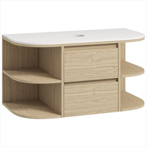 Meuble de salle de bain marron en MDF 90 x 45 x 46 cm (1/5)