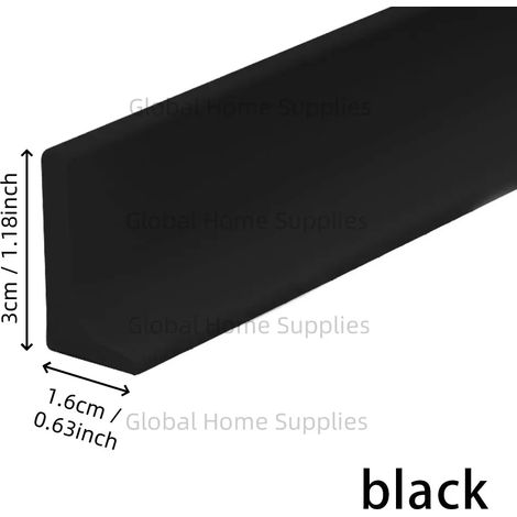 (Black Height 3cm-250cm - 8.2ft)Shower Threshold Water Guard Dam Bottom Seal for Bathroom Glass Shower Door Strip Dry and Wet Separation Caulk Seal Edge Tape (1/4)