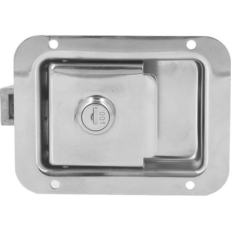 Serrure de remorque de voyage, loquet de boîte à outils de camion en acier inoxydable, loquet de poignée encastrée avec clés pour porte de véhicule récréatif (1/5)