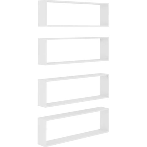 Étagères cube murales 4 pcs Blanc 100x15x30cm bois d'ingénierie vidaXL