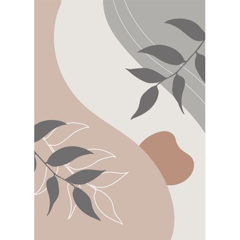 Papier peint panoramique - Feuilles Boho - 390 cm x 546 cm (1/2)