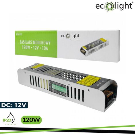 ALIMENTATORE LED 120W 12V 10A  IP20 SLIM 188X46X35 (1/2)