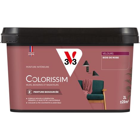 Peinture murale intérieure Colorissim® V33 Bois de rose Velours 2L