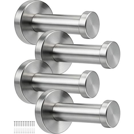 4 Pièces Patere Murale Ronds Argent, Porte Manteau Crochet en Acier Inoxydable de 53 mm Suitable for Hanging Objects in Kitchen, Bathroom and Master Bedroom (1/5)