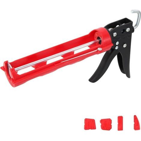 Tropffreie Kartuschenpistole, Kartuschenpistole für Silikon- und Dichtstoffkartuschen, leichte Silikon-Applikatorpistole, 310-ml-Kartuschenpistole, 15:1-Schubübersetzung (1/5)