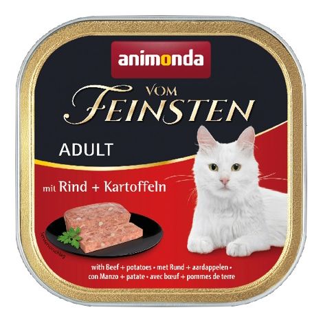 Animonda Cat  Vom Feinsten Adulto  Alimento húmedo para gatos adultos - Bandeja de 100 g - Carne de res con patatas 100 g