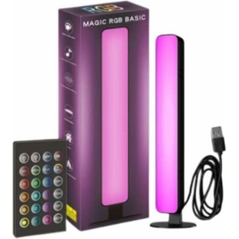 Lampe de bureau LED intelligente RGB, lampe d'ambiance pour gaming, mode musique et minuterie, bandeau lumineux LED pour TV, PC, chambre, 1 pièce