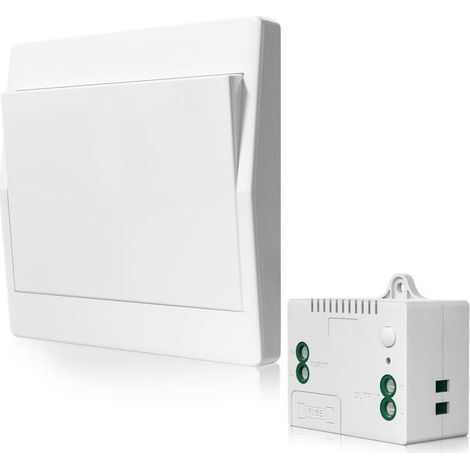 Interrupteur sans fil autoalimenté, sans pile, télécommande sans fil pour les lumières et appareils électriques (1 To 2) (1/5)