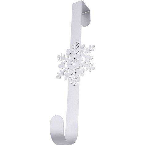 Weihnachtskranz mit Schneeflocken, Weihnachtsdekoration für die Haustür, Winter-Weihnachtsdekoration für den Außenbereich, für Zuhause, Büro, Weihnachtsfeier, Kranz, Weiß