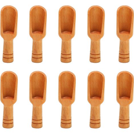 10PCs Wooden Mini Scoop Salt Sugar Coffee Spoon Kitchen Cooking Tool-- (1/5)
