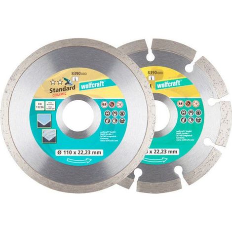 Disques de découpe diamantés 2, alésage de 110 mm, segmentés à 22,2 mm, pour carrelage (1/3)