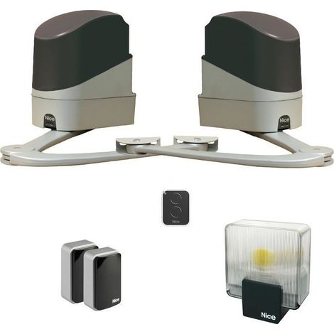 Nice – Kit de motorisation pour portail battant – Charge max 200kg – Longueur max 2m – Alimentation 230V – Couple 250Nm – POP7124KCE (1/4)
