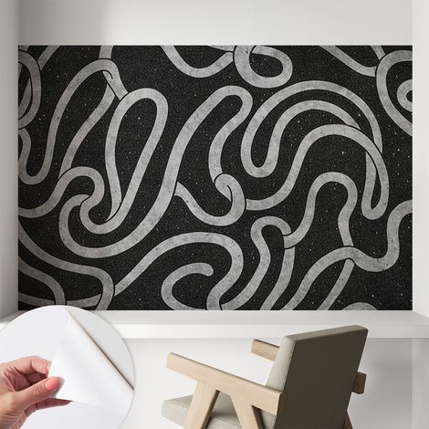 Papier peint autocollant avec imprimé pour décoration intérieure pour rénovation a motif Formes sinueuses 104x70 cm (1/5)