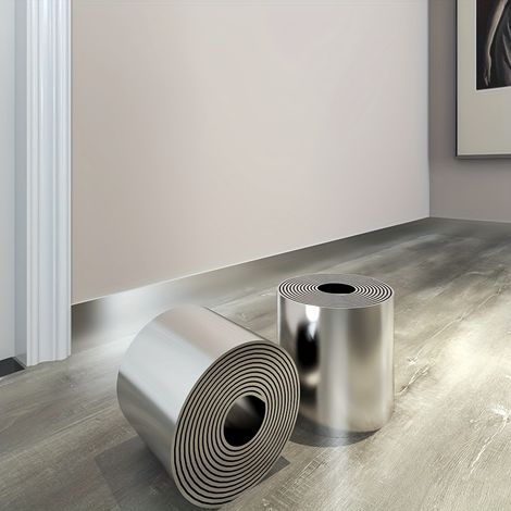 Plinthe autocollante effet miroir, Bande murale à découper – 10 cm x 500 cm – Papier peint peel-and-stick, étanche – Pour salle de bain, cuisine, chambre (1/4)