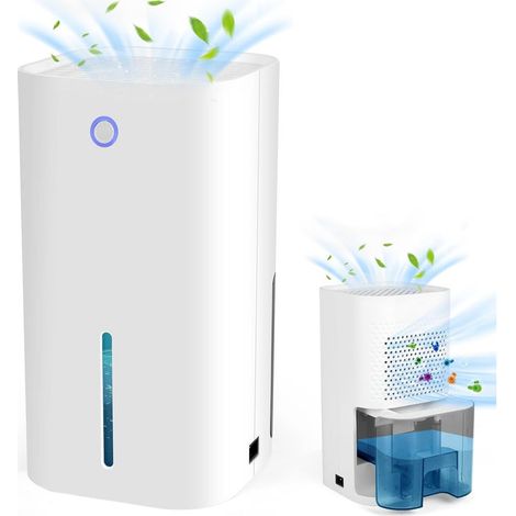 Déshumidificateur électrique compact pour pièces jusqu'à 20 m² – Technologie à condensation – Arrêt automatique – Protection contre humidité et moisissure (1/5)
