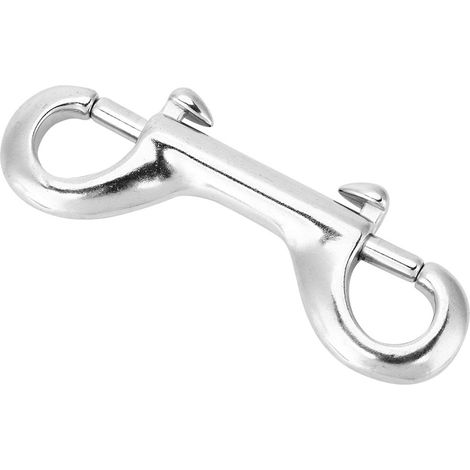 Boucle de plongée sous-marine à double mousqueton en acier inoxydable argenté durable (65 mm) (1/5)