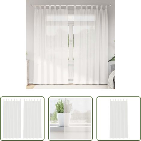 vidaXL Rideau anti-lumière -  Rideaux en voile avec boucles 2 pcs blanc 140x225 cm (1/5)