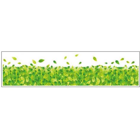 Autocollant Mural Feuilles Vertes - Décor PVC Amovible Pour Chambre Salon Cuisine - Autocollant Décoratif Facile À Poser - Lot De 1 (1/2)