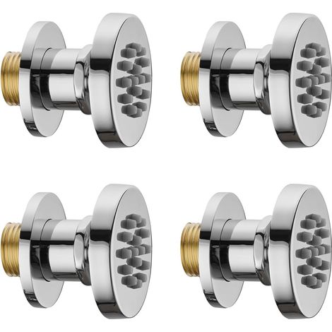 4pcs Douches Latérales Chromé Jets Latéraux Réglables Jets de Pulvérisateur de Massage Ronde 50 50mm Acier Inoxydable Latéral à Jet Buses de Massage (1/5)