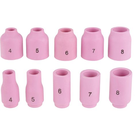Kit 49 pièces accessoires TIG : buses céramique alumine, lentilles gaz, pinces et supports pour torche de soudage (1/5)
