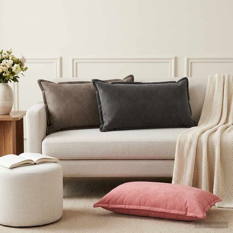 Housse de coussin 2 pcs HOUTEN Rose 40 x 70 cm Velours (1/5)