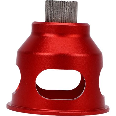 Guide de perçage vertical pour le travail du bois, poinçonneuse à 90° en alliage d'aluminium avec 9 bagues de perçage (rouge). (1/5)