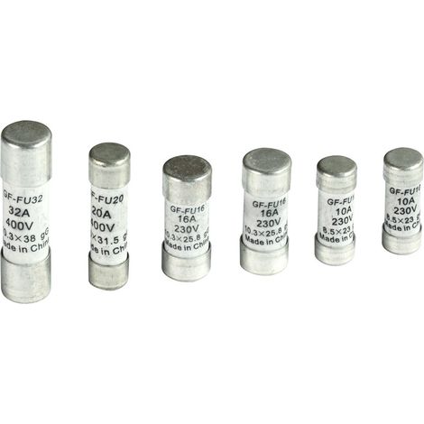 Lot de 6 fusibles 2X10A,2X16A,1X20A,1X32A