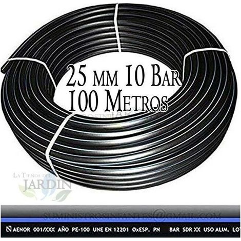 Tuyau polyéthylène alimentaire 25mm – Longueur 100m – Pression 10 bars – Résistant aux UV pour eau potable et irrigation - PE100 (1/5)
