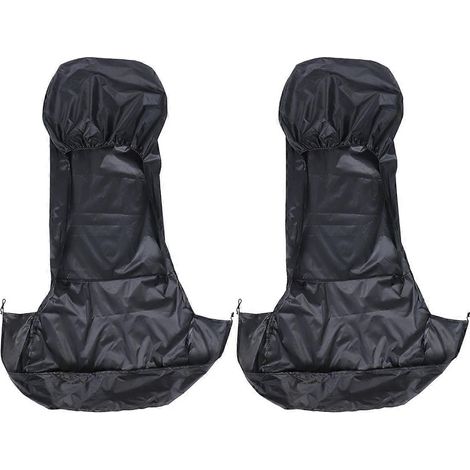 2 housses de siège avant universelles imperméables en nylon noir pour voiture et fourgonnette (1/5)