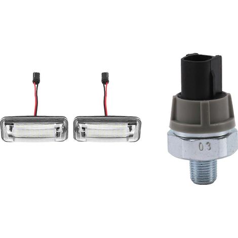 Ensemble de 3 accessoires auto : 2 ampoules LED pour éclairage de plaque d'immatriculation et 1 pressostat d'huile 37240-PHM-003 (1/5)