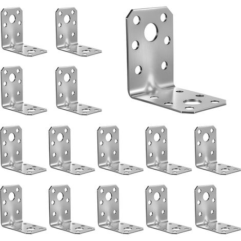 15 Pièces Equerres d'Assemblage Metal, 505035mm Équerre Angle 90 Degrés, Equerre de Fixation Angle Droit Support en forme de L pour la Fixation et la Réparation de Meubles en Bois (1/5)