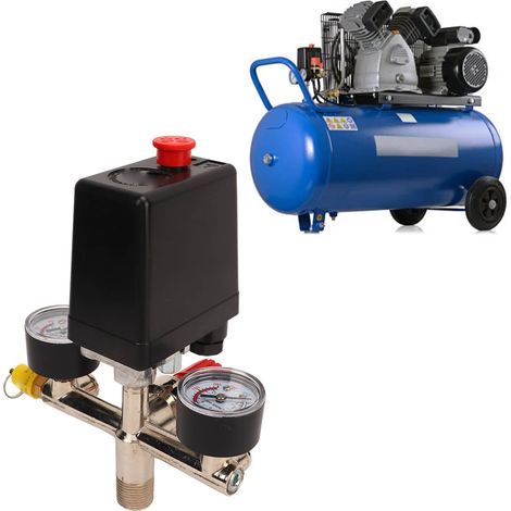 Kit de compresseur d'air avec pressostat automatique à vanne à bille Union et vanne de régulation de pression pour compresseur d'air (1/5)